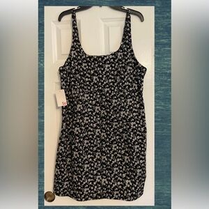 Kohl’s floral black and white print sleeveless summer tank dress NWT, size XL